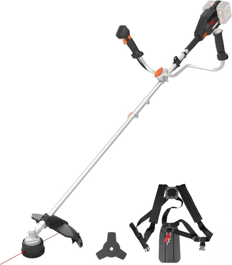 WORX Débroussailleuse Brushless sans Fil 40V WG084E.9, Lame 25,5 cm et fil 38 cm, moteur Brushless
